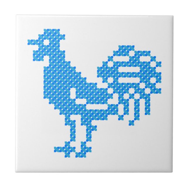 Carreau Blue Rooster (Devant)