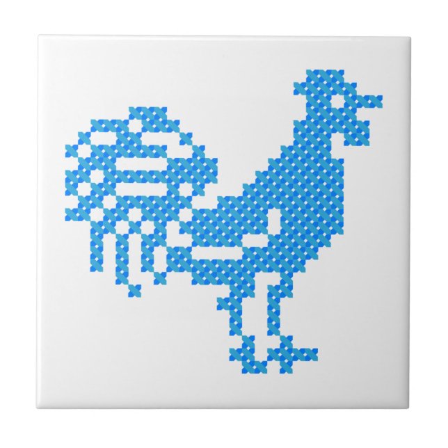 Carreau Blue Rooster (Devant)