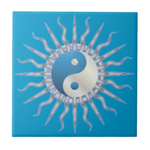 Carreau Blue Starburst Yin Yang