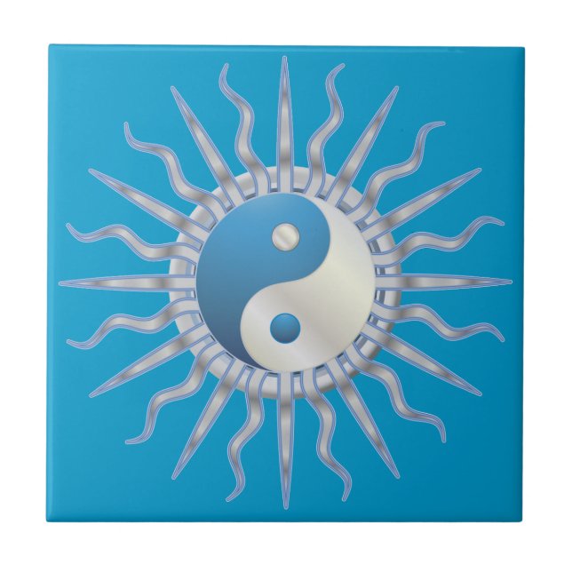 Carreau Blue Starburst Yin Yang (Devant)