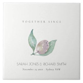 CARREAU BLUE WATERCOLOUR OLIVE SAVE THE DATE WEDDING VENIN
