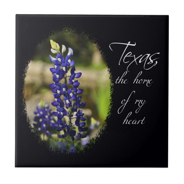 Carreau Bluebonnet le "Texas la maison tuile de mon coeur" (Devant)