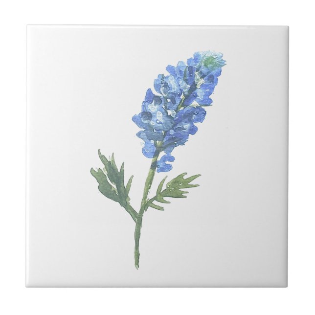 Carreau Bluebonnets Texas State Flowers Lupine Watercolor (Devant)