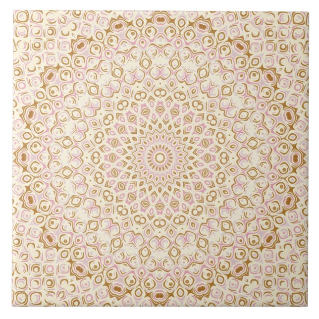 Carreau Blush and Gold Decorative Mandala (Devant)