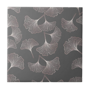 Carreau Blush Ginkgo Luxe – Botanique Or sur Noir (4)