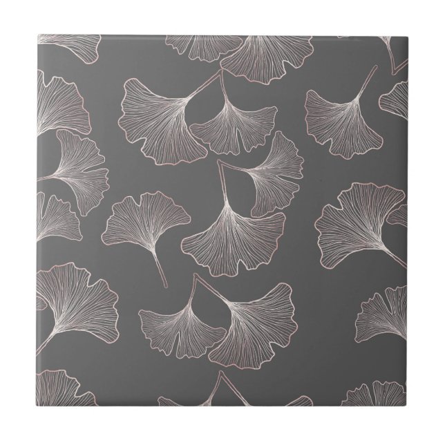Carreau Blush Ginkgo Luxe – Botanique Or sur Noir (4) (Devant)