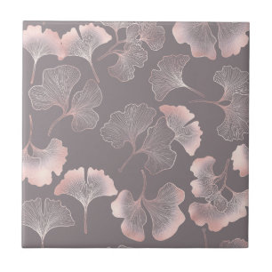 Carreau Blush Ginkgo Luxe – Botanique Or sur Noir (5)
