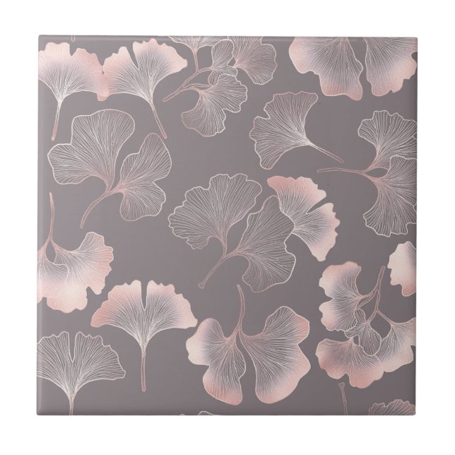 Carreau Blush Ginkgo Luxe – Botanique Or sur Noir (5) (Devant)