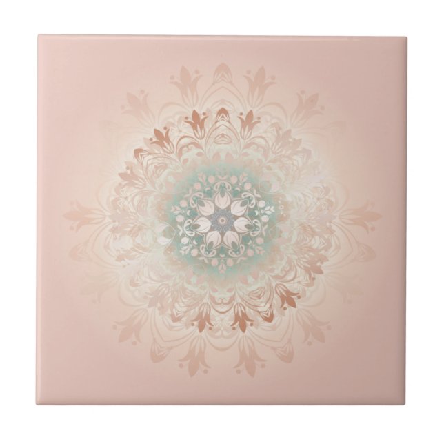 Carreau Blush Mandala Floral Or Rose Gold (Devant)