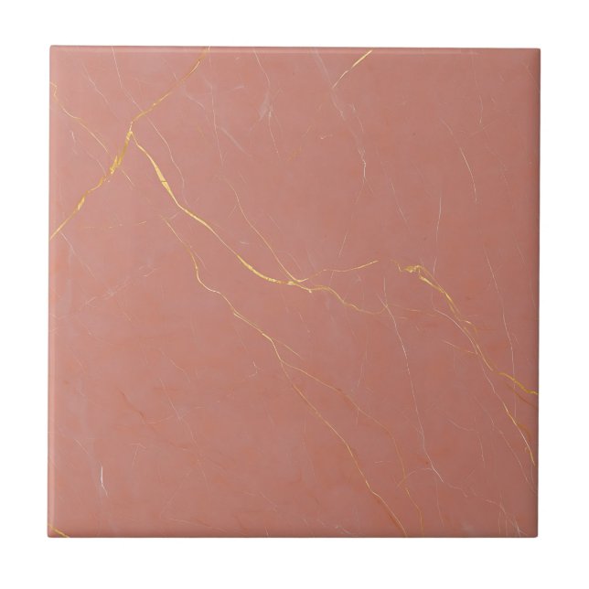 Carreau Blush Pink Gold Marble Pattern (Devant)