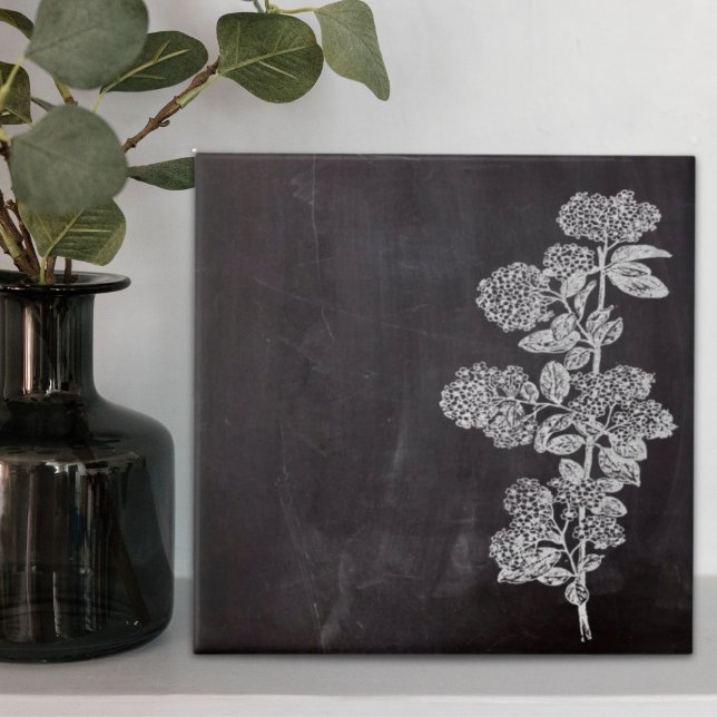 Carreau Bohême Chic français Chic tableau de bord botaniqu (Bohemian Chic french country chalkboard botanical Ceramic Tile)