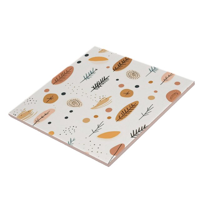 Carreau Boho Abstrait Retro Collection tendance (Côté)