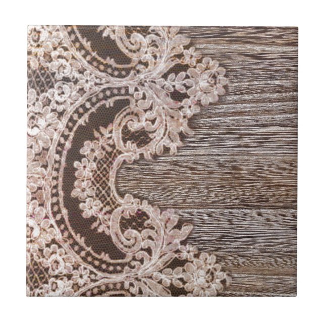 Carreau boho chic Rustique Western Country Grange dentelle (Devant)
