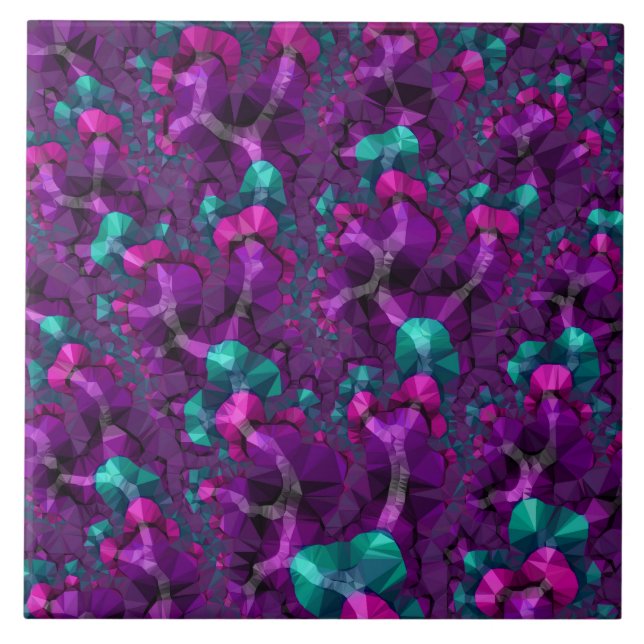 Carreau Boho coloré Hippie Bijou Tone faible Poly Fractal (Devant)