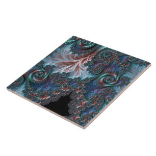 Carreau Boho coloré super Hippie Mandelbrot Fractal Art