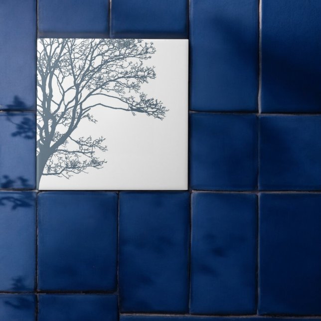 Carreau Boho d'arbre simple bleu (Créateur téléchargé)