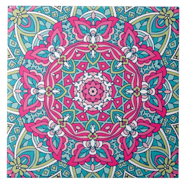 Carreau Boho Festive Mandala (Devant)