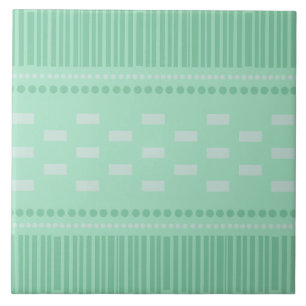 Carreau Boho Lignes Scandinaves Points Mint Vert