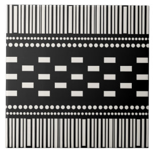 Carreau Boho Lignes Scandinaves Points Noir Blanc