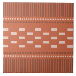 Carreau Boho Lignes Scandinaves Points Rouille