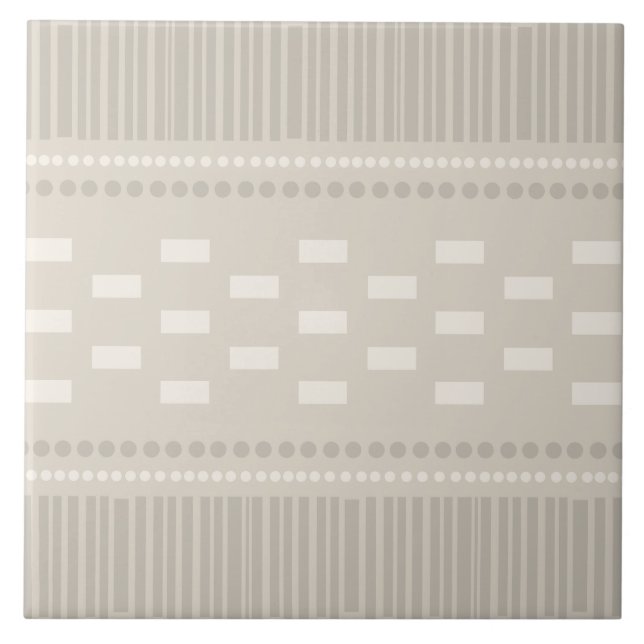 Carreau Boho Lignes Scandinaves Points Taupe (Devant)