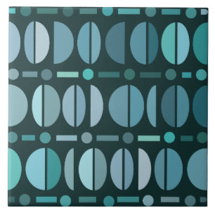 Carreau Boho Retro Bowls Motif Turquoise