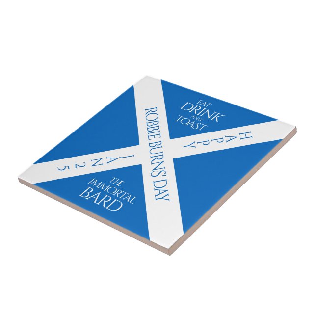 Carreau Boire à manger et toast Robbie Burns Scottish Flag (Côté)