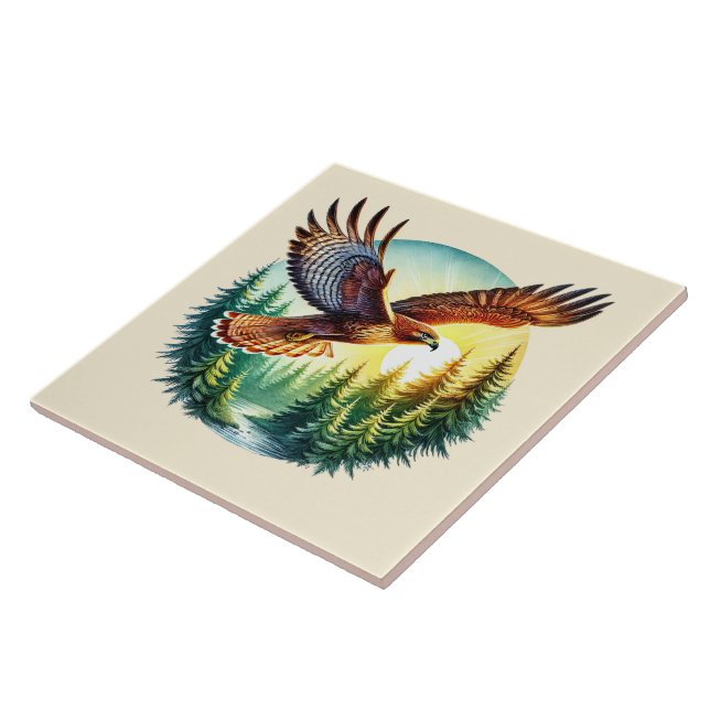 Carreau Bois mignon Aigle Aigle amoureux des oiseaux (Côté)