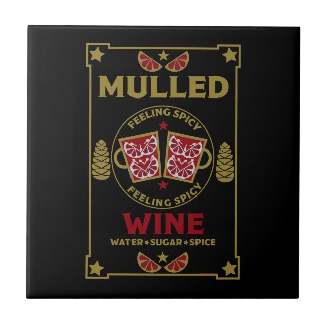Carreau Boisson de vin rouge multicouche Noël (Devant)