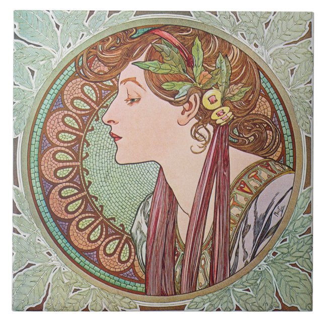 Carreau Boîte-cadeau de trépied de tuile d'art de Nouveau (Devant)