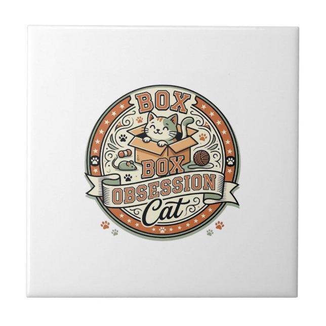 Carreau Boîte Obsession Chat Boîte Obsession Chat Vintage  (Devant)
