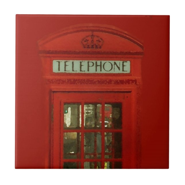Carreau Boîte téléphonique rouge vintage (Devant)