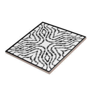 Carreau Boîtes tachetées noires à cordes sur l'art moderne