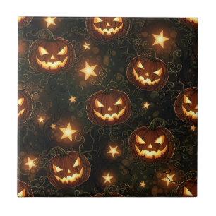Carreau Bokeh Halloween Sans Couture Citrouille Lumineus