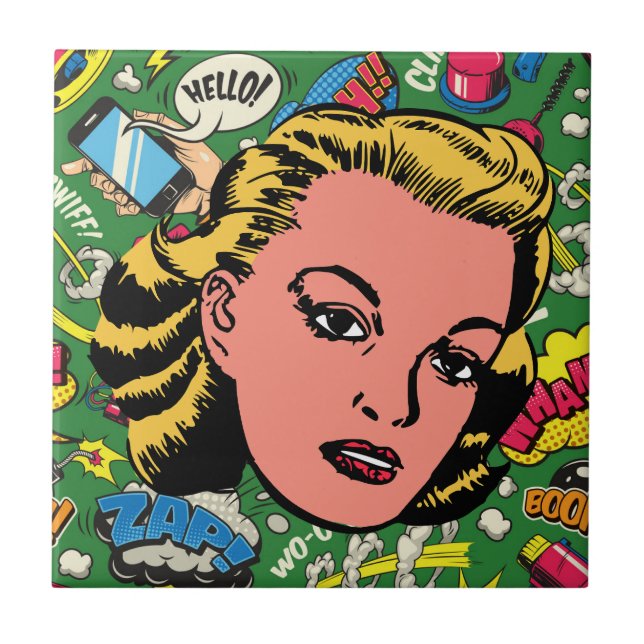 Carreau Bold Pop Art Charm - Retro Blonde Woman (Devant)