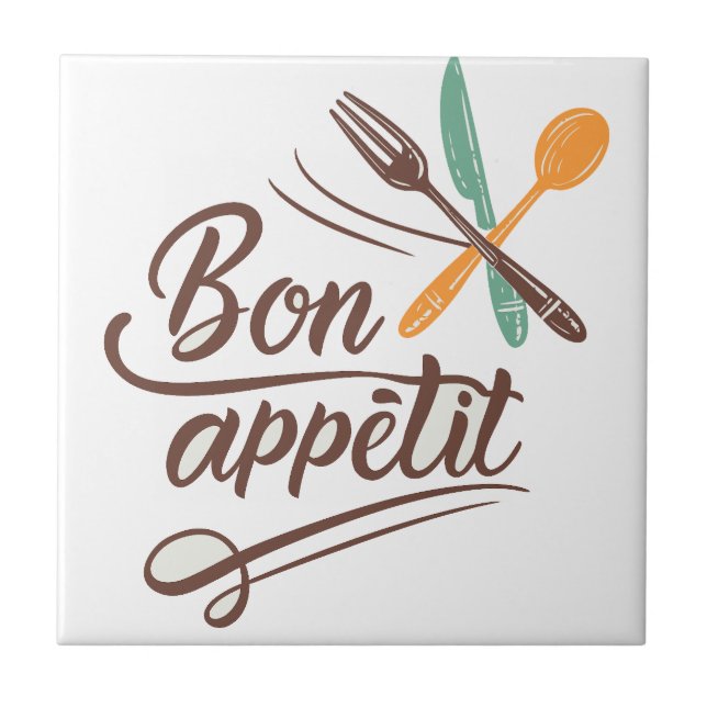 Carreau Bon Appétit Décor Cutlery Illustration (Devant)