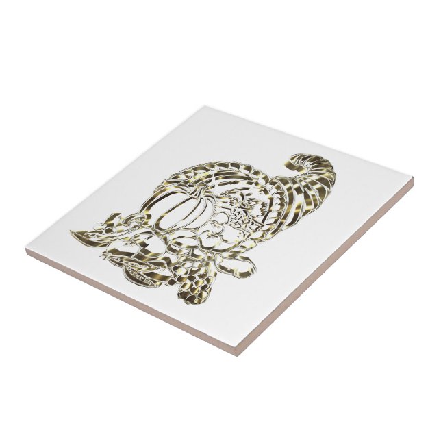 Carreau Bon thanksgiving Élégant Golden Cornucopia (Côté)