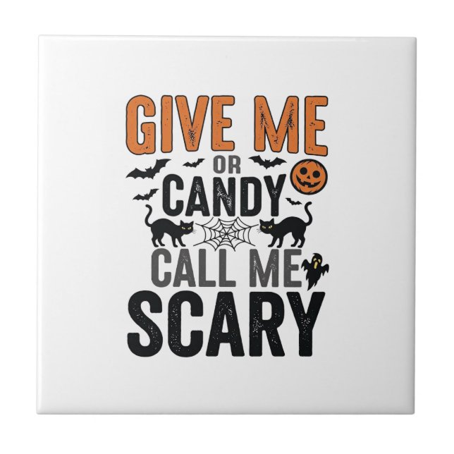 Carreau Bonbons d'Halloween ou Appelez-moi Épouvantable Gr (Devant)