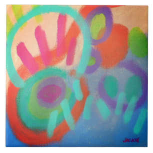 Carreau Bonheur Abstrait peinture acrylique