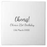 Carreau Bonjour 21e anniversaire ajouter nom date simple m<br><div class="desc">Conception</div>