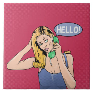 Carreau Bonjour Retro Téléphone