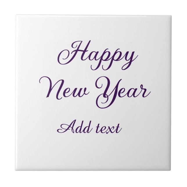 Carreau Bonne année calligraphie violette simple minimale  (Devant)