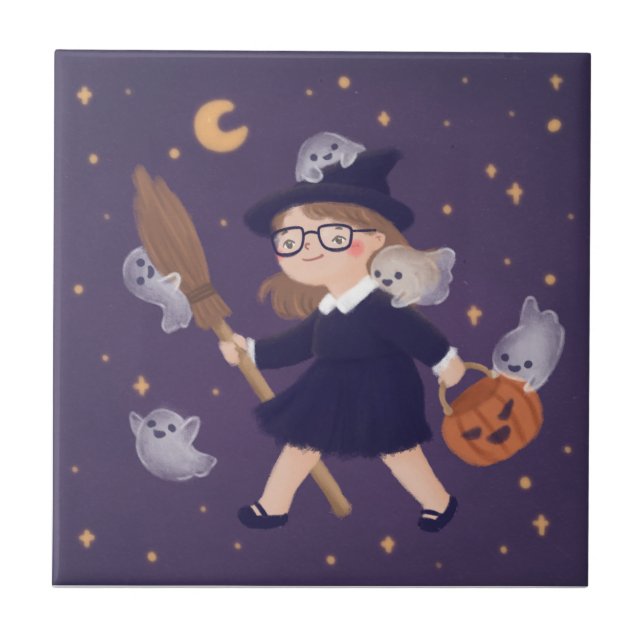 Carreau Bonne Sorcière Halloween & Fantômes (Devant)