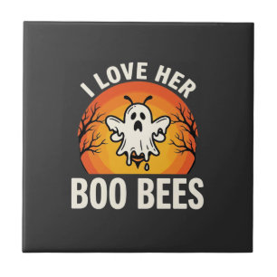 Carreau Boo Bees Halloween Ghost Bee Funny Design_1