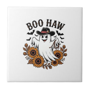 Carreau Boo Haw Cowboy Fantôme Tournesols Chauves-souris H