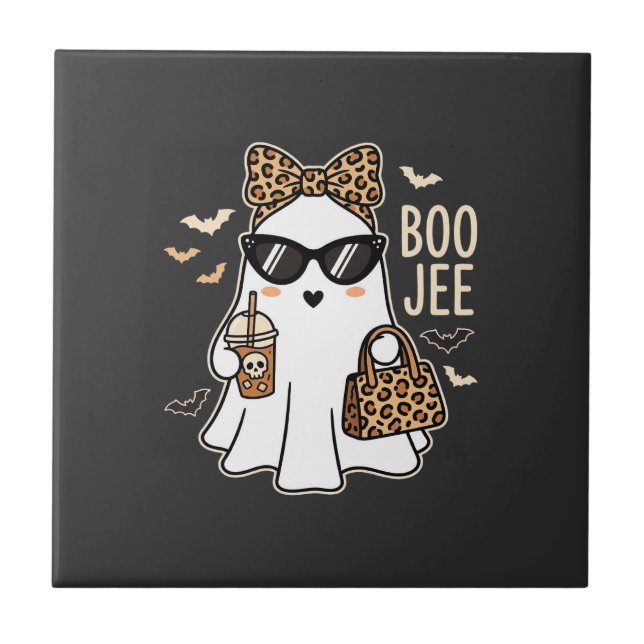 Carreau Boo Jee Cute Ghost Halloween Leopard Design_1 (Devant)