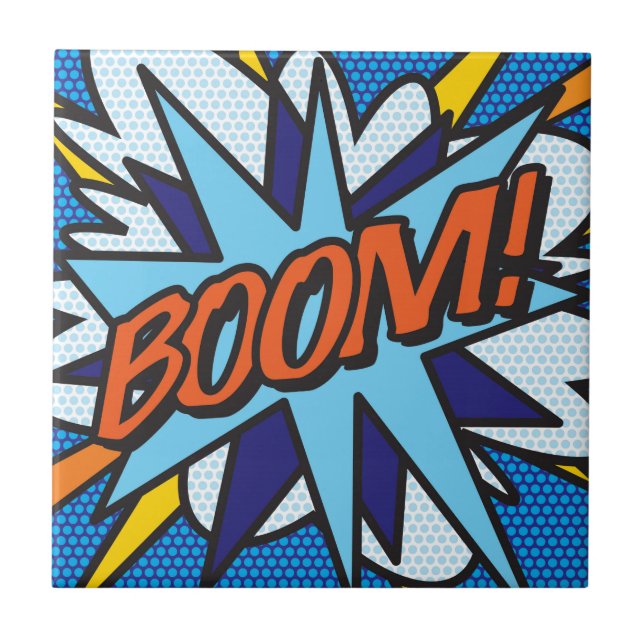 Carreau BOOM Amusement Bande Dessinée Rétro Pop Art (Devant)