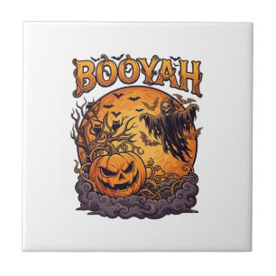 Carreau Booyah Halloween Citrouille Faucheuse Lune Orange_