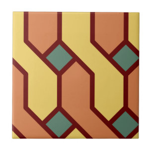 Carreau Borderline marron Abstrait, petit (4,25 po x 4,25