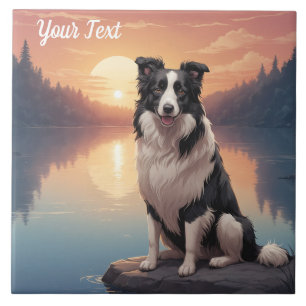 Carreau Bordure Collie par lac